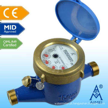 Medidor de água de bronze de tipo seco meados Certificated Multi Jet